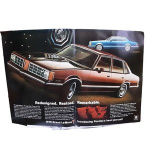 1978 Pontiac Grand LeMans Car 2 Page vintage 1977 Magazine Print Ad